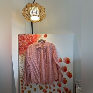 GAP fitted boyfriend Red and Blue Striped Shirt